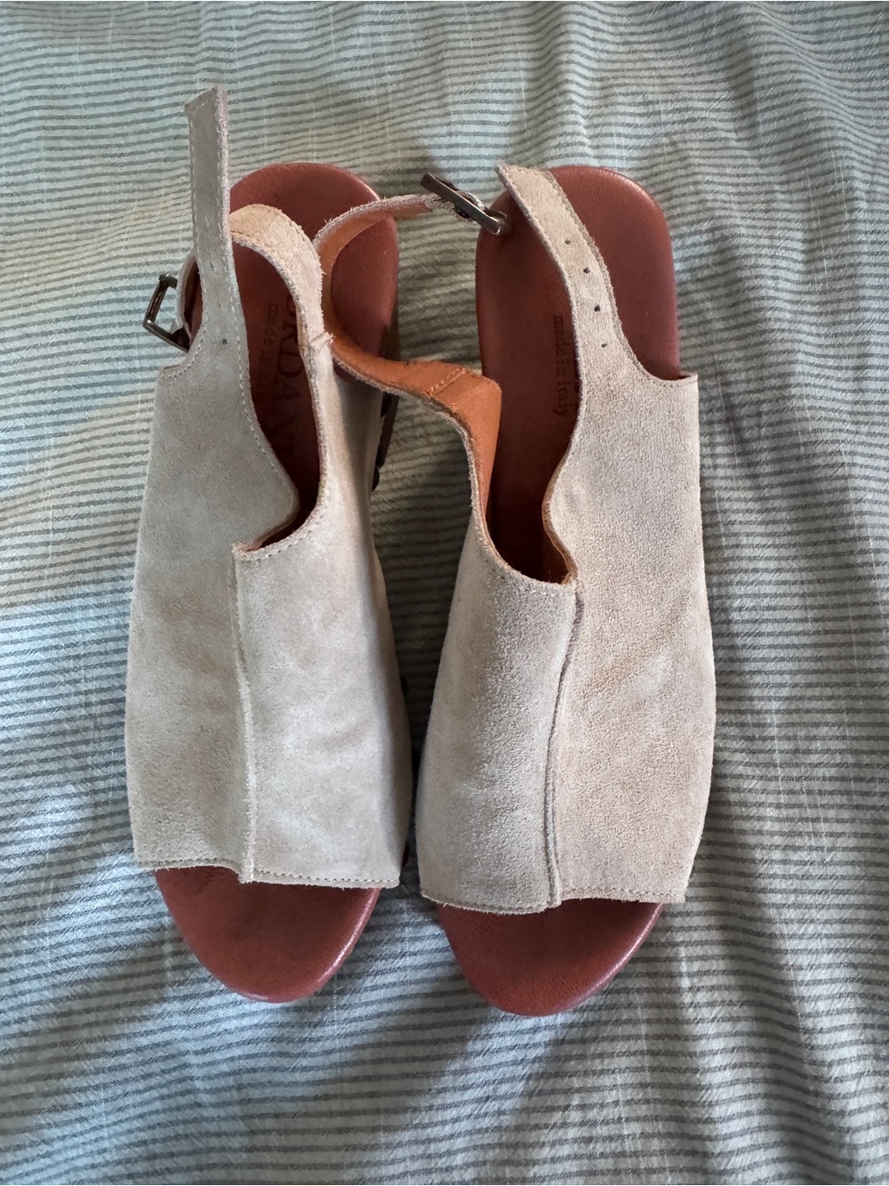 Cordani Beige Suede Slingback Sandals